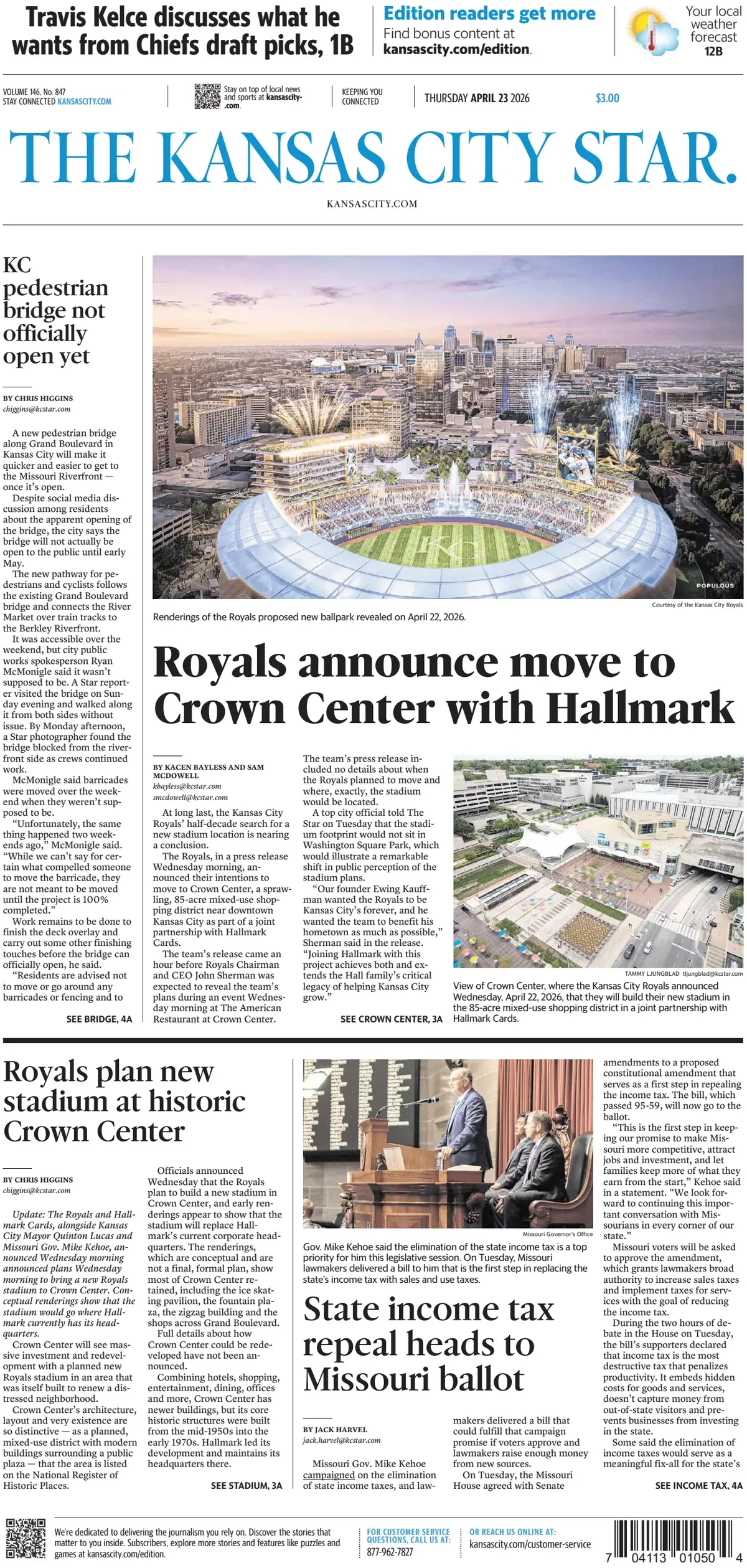 Cover The Kansas City Star 23/04/2026