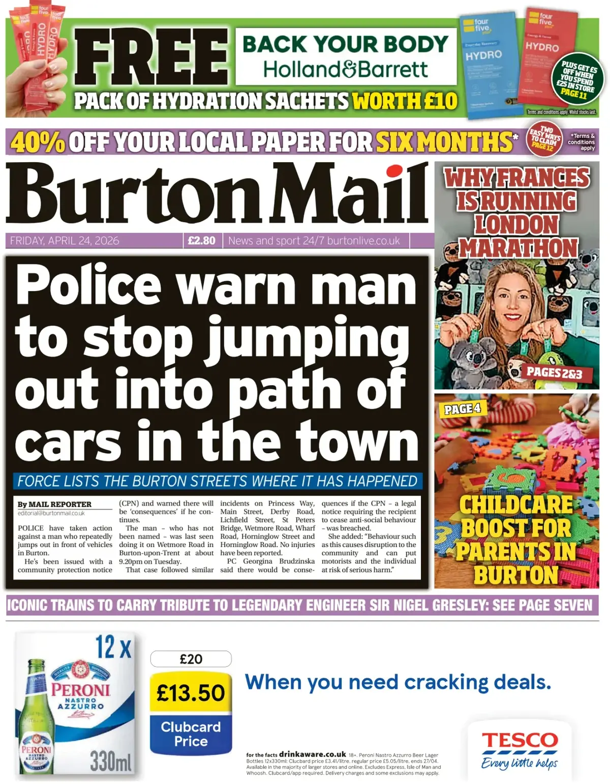 Front Page Burton Mail 24/04/2026