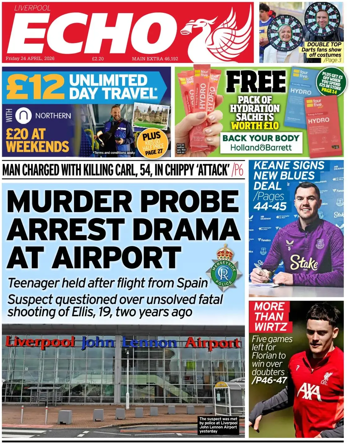 Front Page Liverpool Echo 24/04/2026