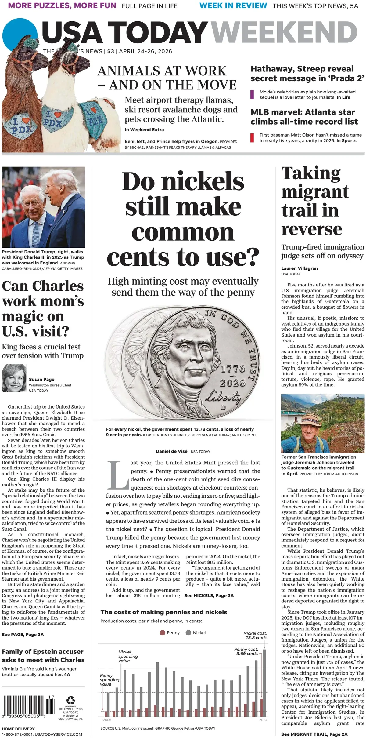 Cover USA Today 26/04/2026