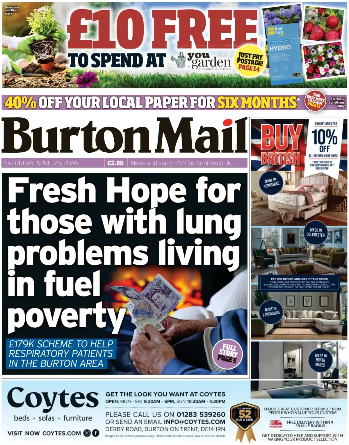Front Page Burton Mail 25/04/2026