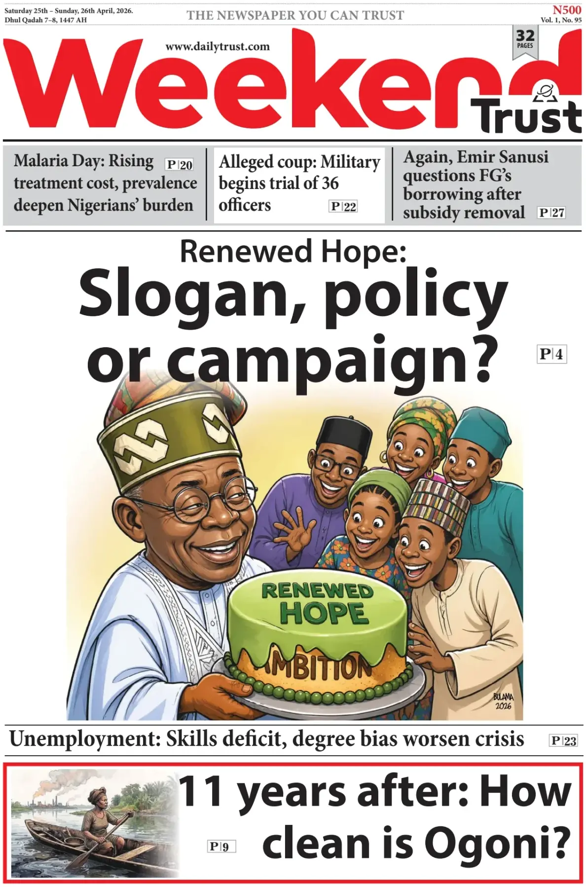 Front Page Daily Trust 25/04/2026