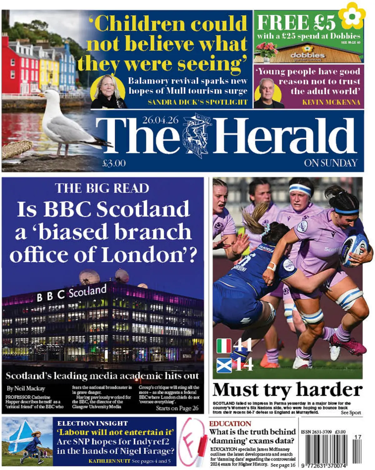 Front Page The Herald | Scotland 26/04/2026