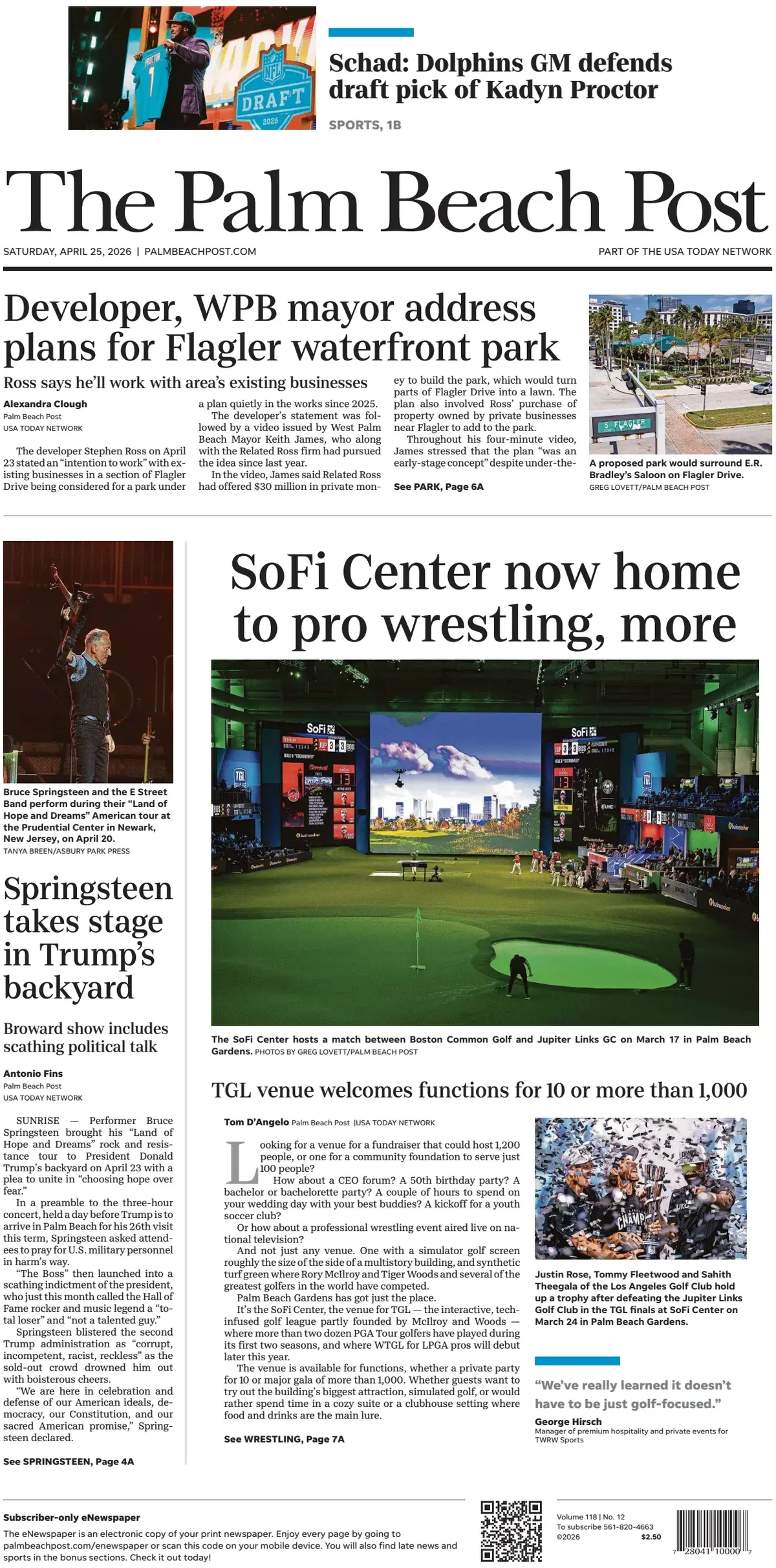 Cover The Palm Beach Post 25/04/2026