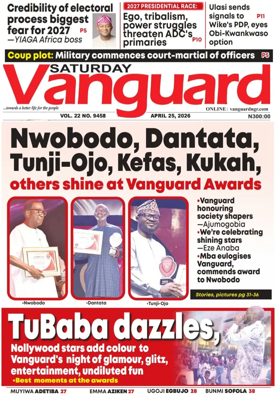 Front Page Vanguard 25/04/2026