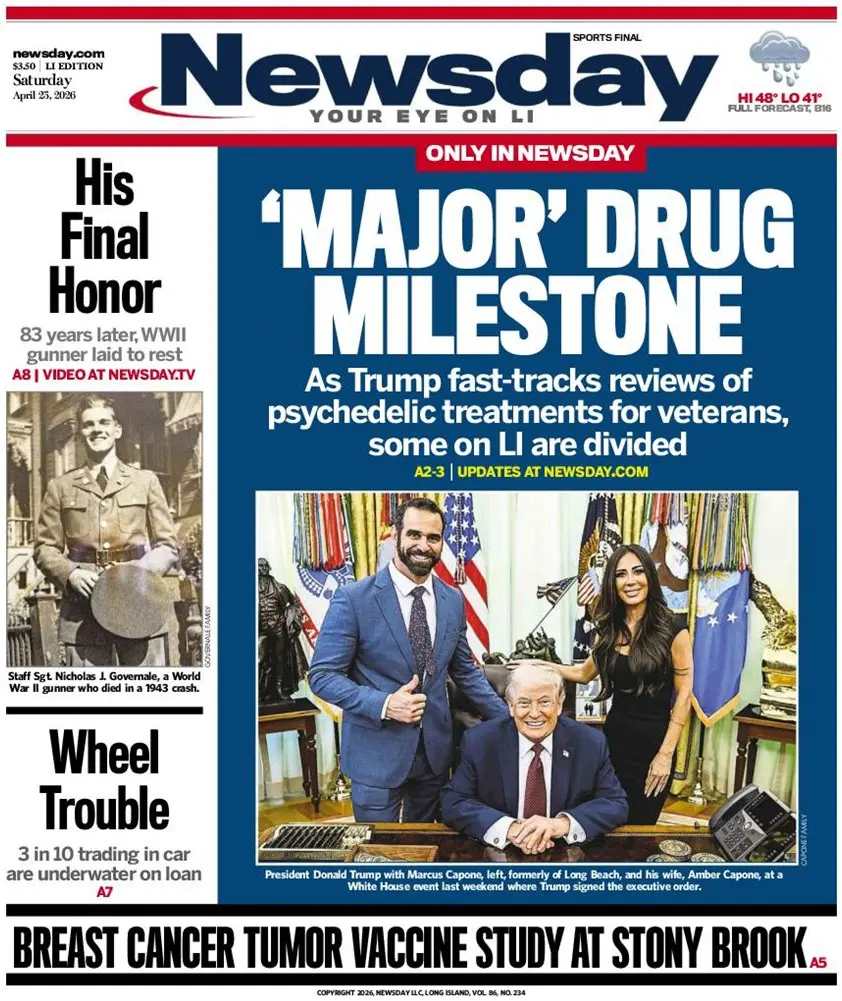 Cover Newsday 26/04/2026