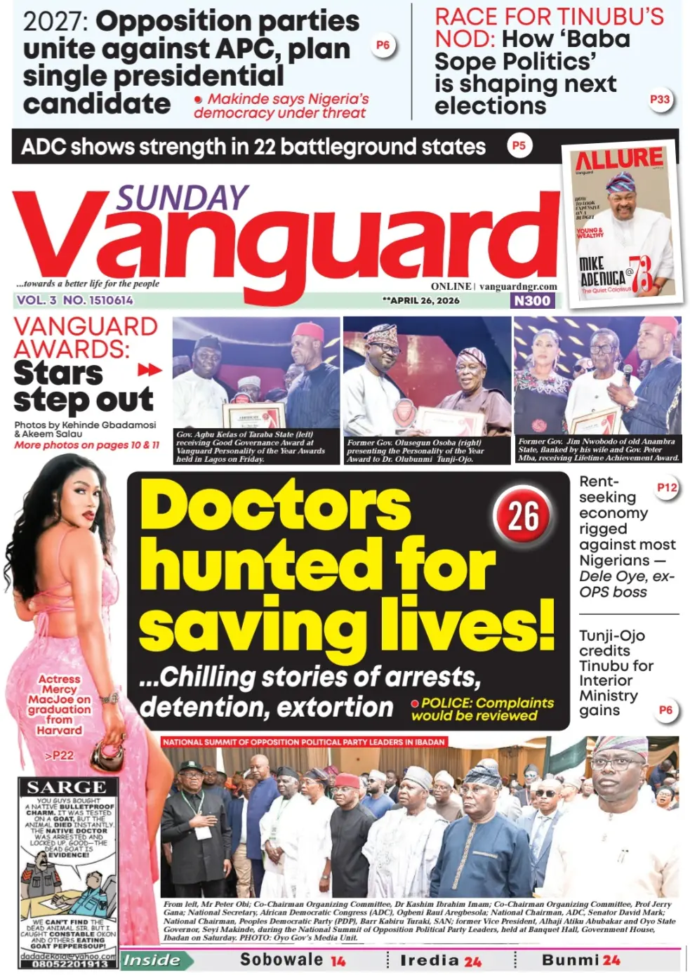 Front Page Vanguard 26/04/2026