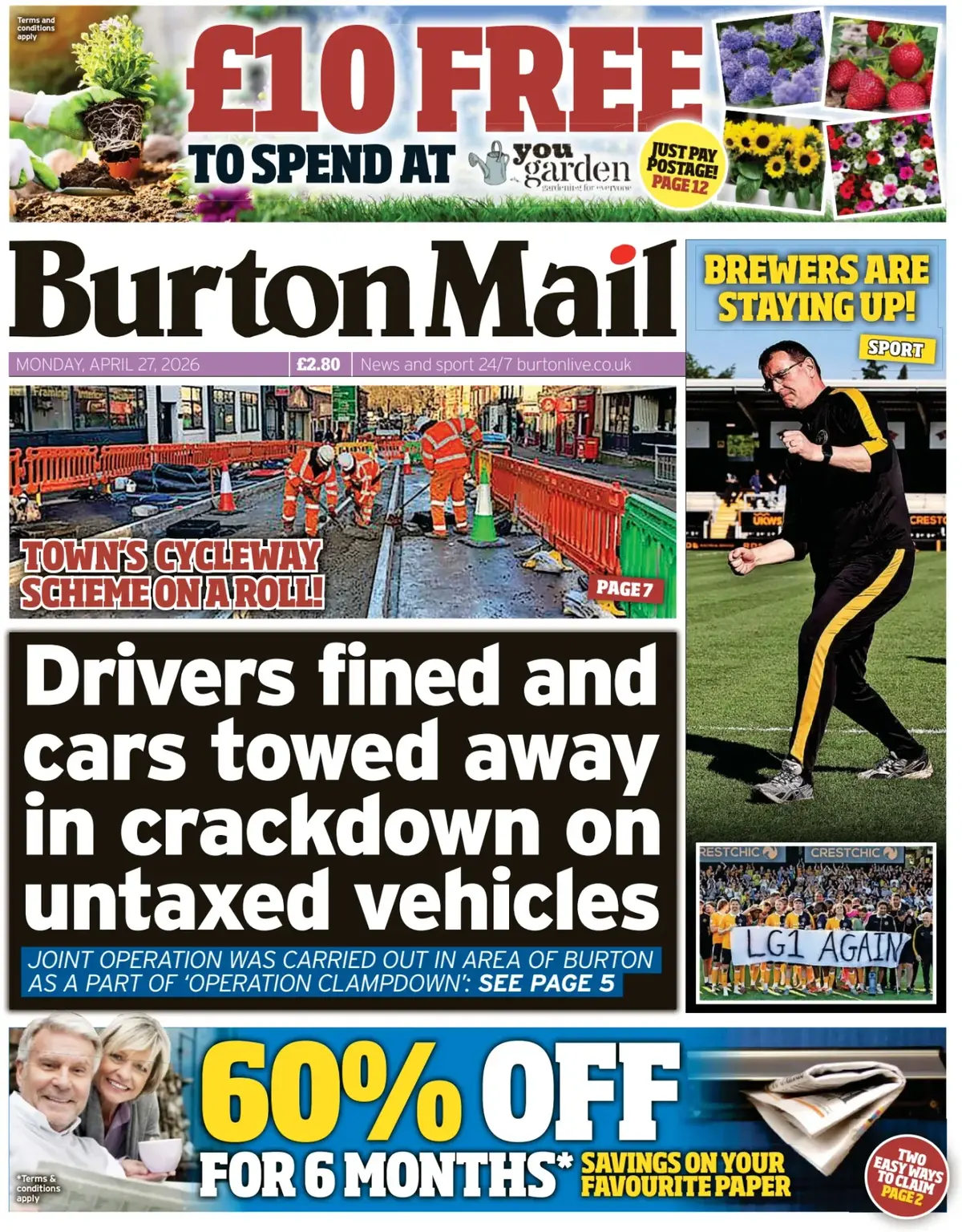 Front Page Burton Mail 27/04/2026