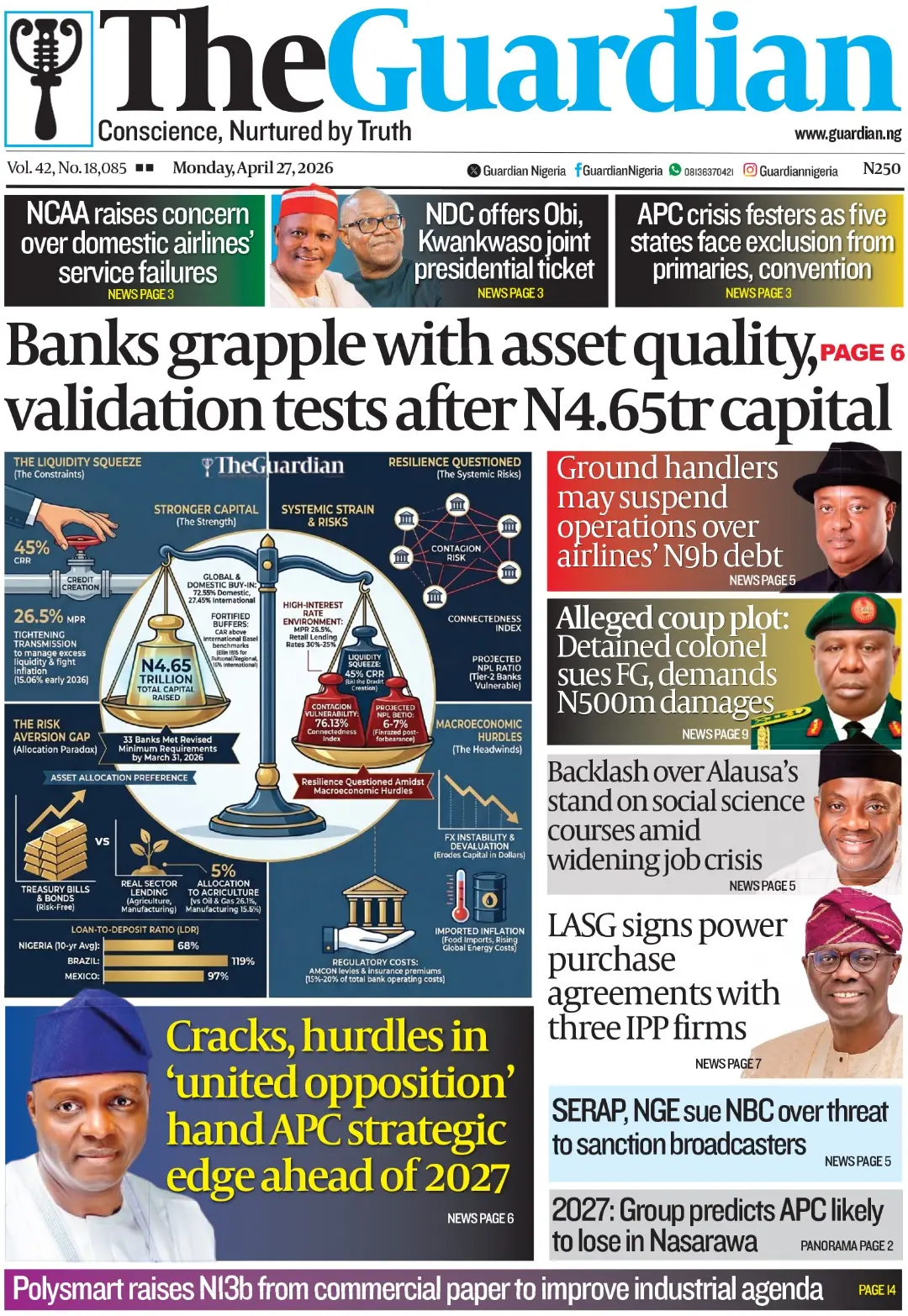 Front Page The Guardia (Nigeria) 27/04/2026