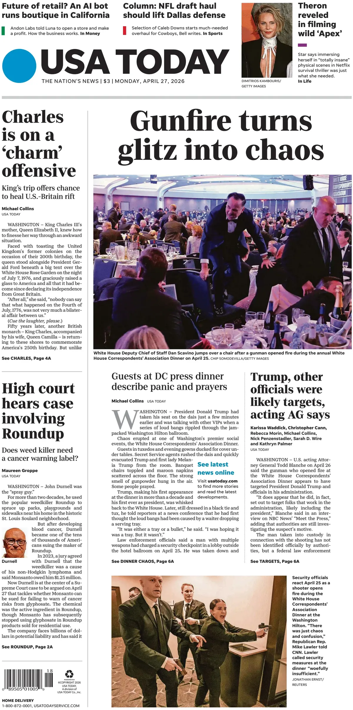 Cover USA Today 27/04/2026