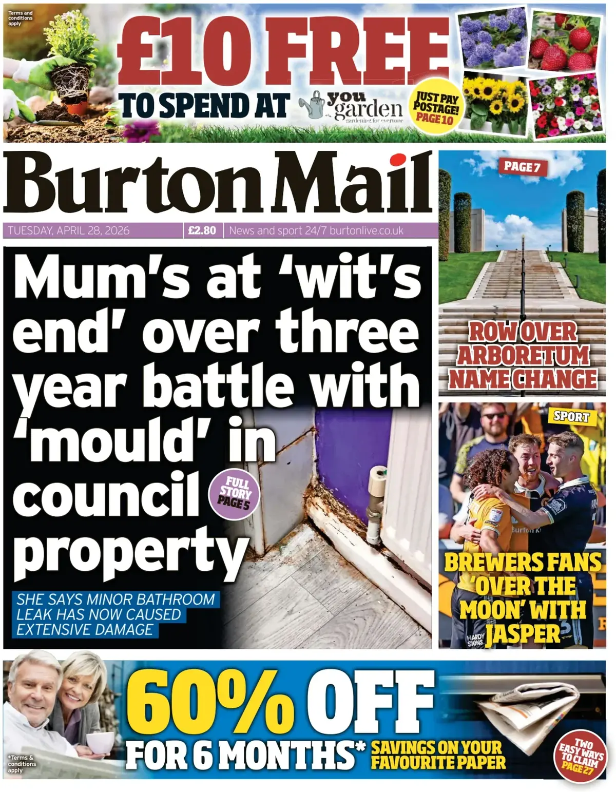 Front Page Burton Mail 28/04/2026