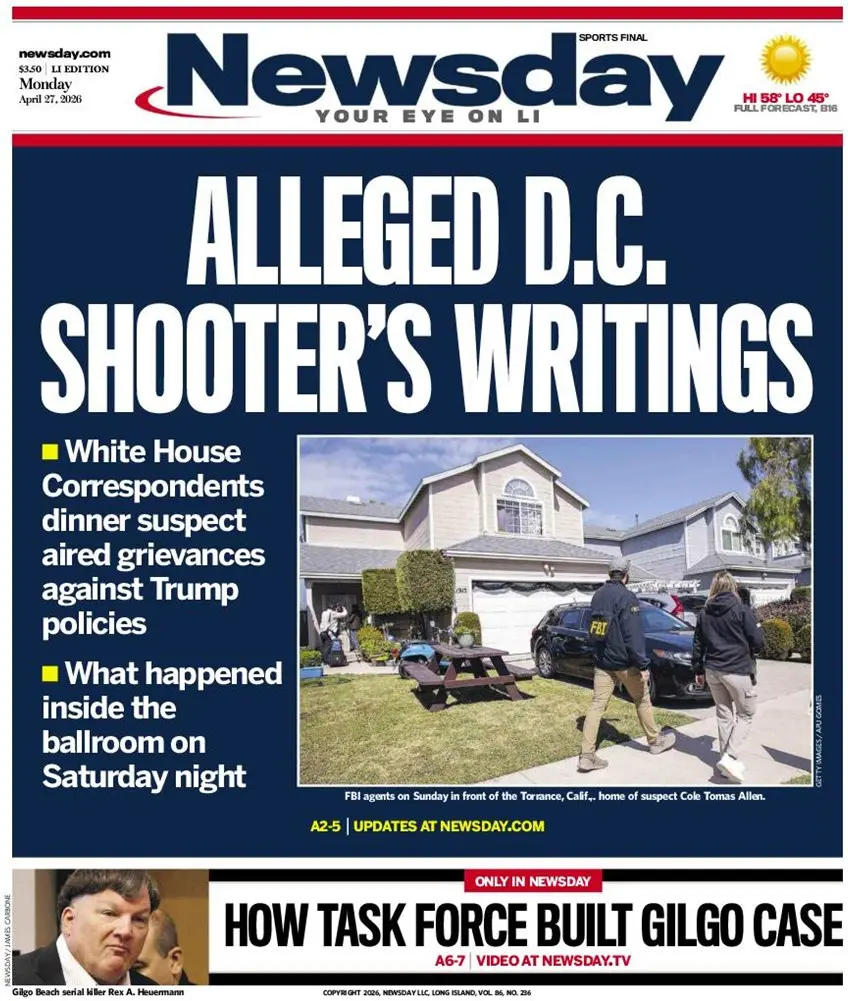 Cover Newsday 28/04/2026