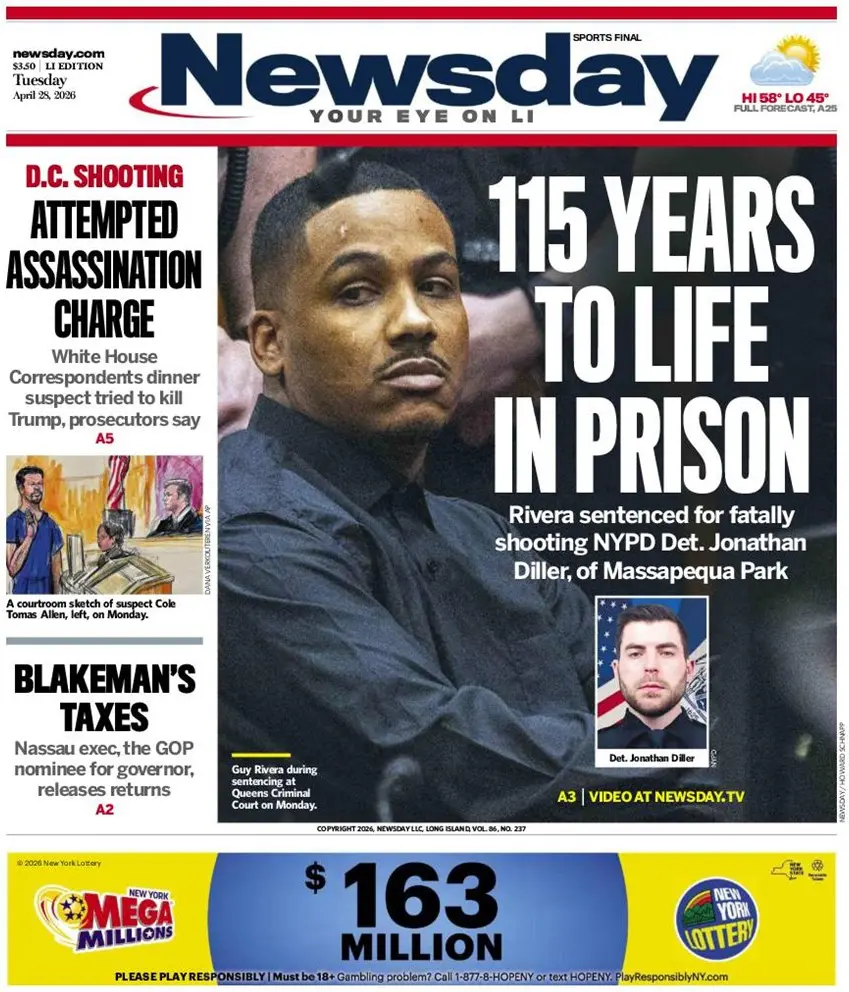 Cover Newsday 29/04/2026