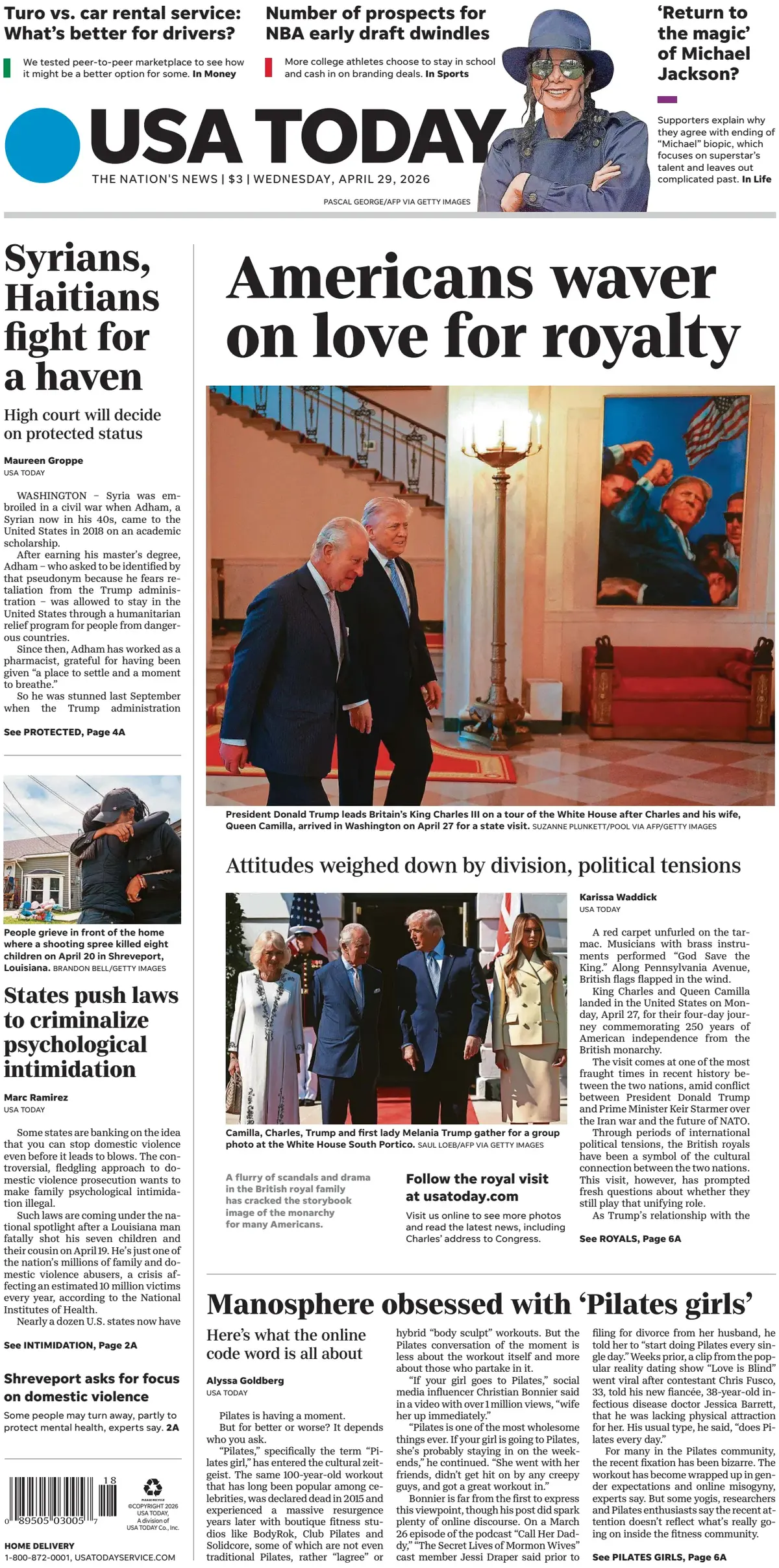 Cover USA Today 29/04/2026