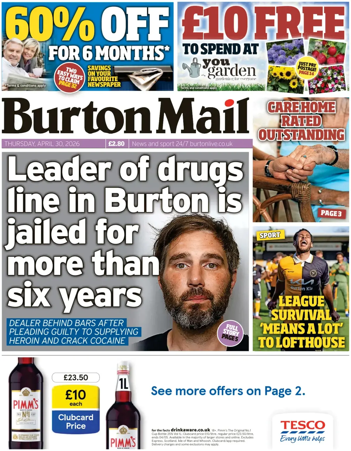 Front Page Burton Mail 30/04/2026