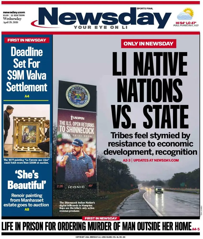 Cover Newsday 30/04/2026