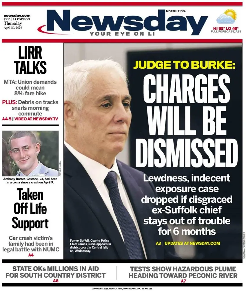 Cover Newsday 01/05/2026