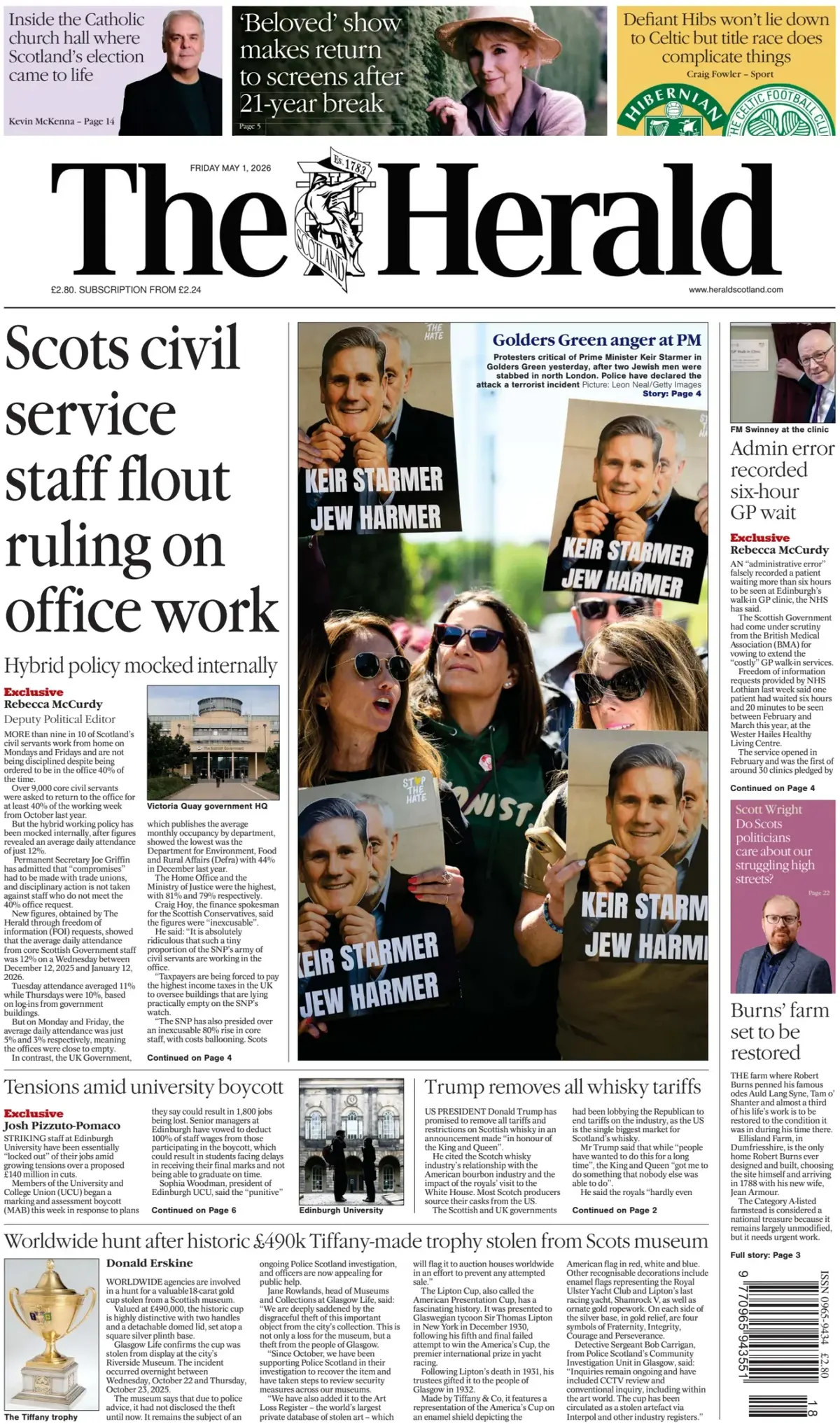 Front Page The Herald | Scotland 01/05/2026