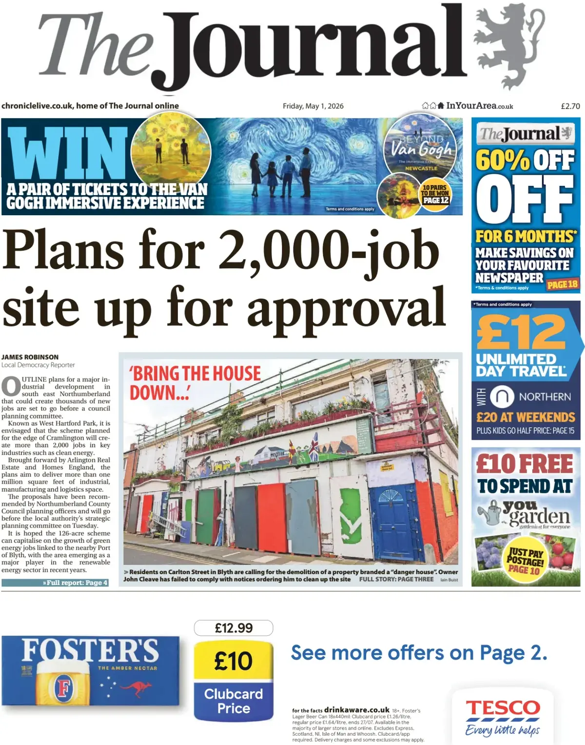 Front Page The Journal | Newcastle 01/05/2026