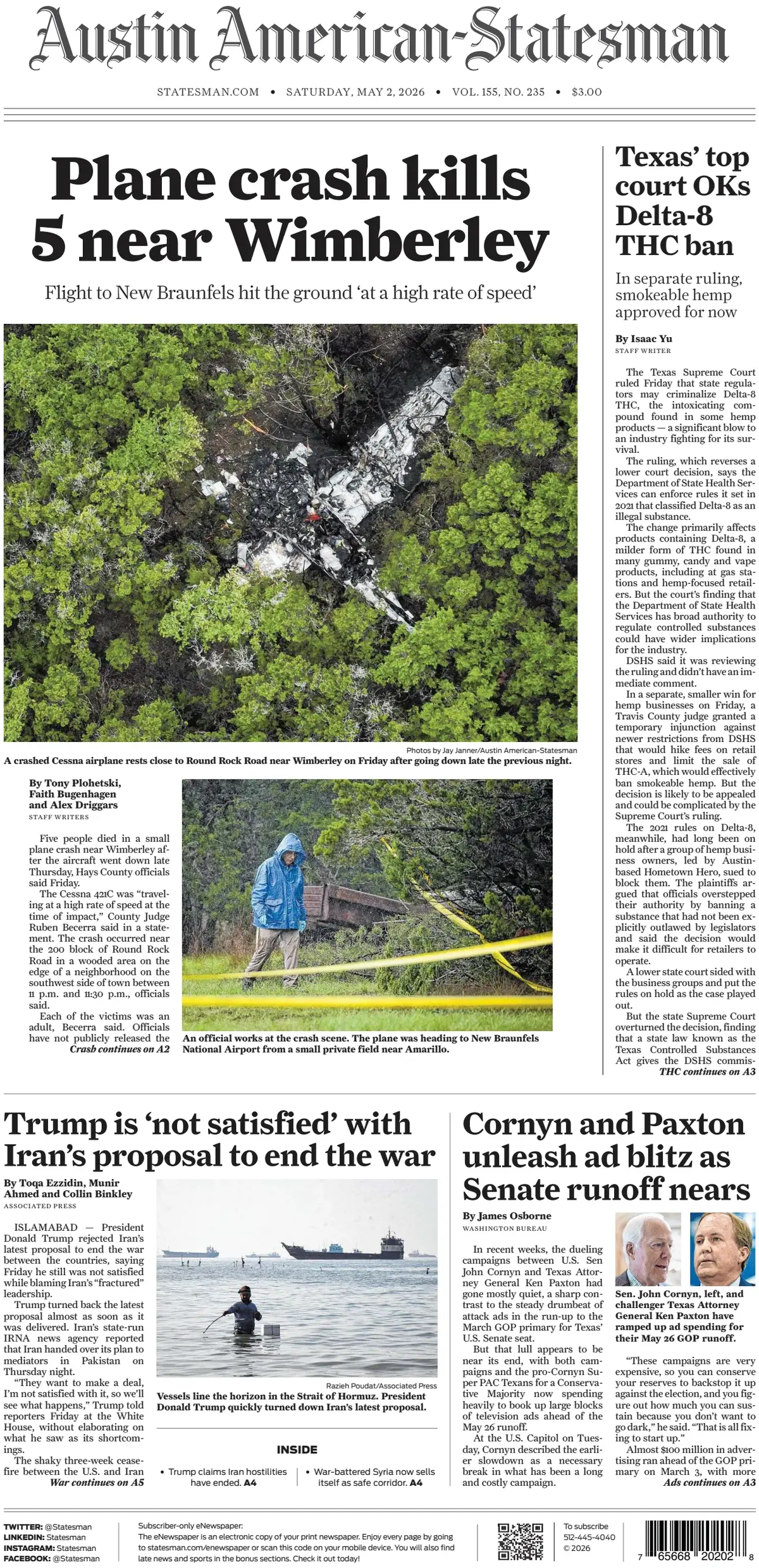 Cover Austin American-Statesman 02/05/2026