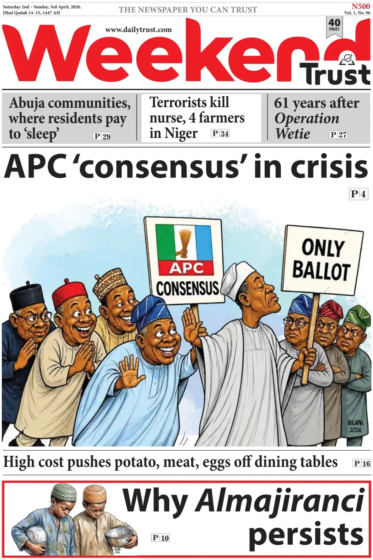 Front Page Daily Trust 02/05/2026