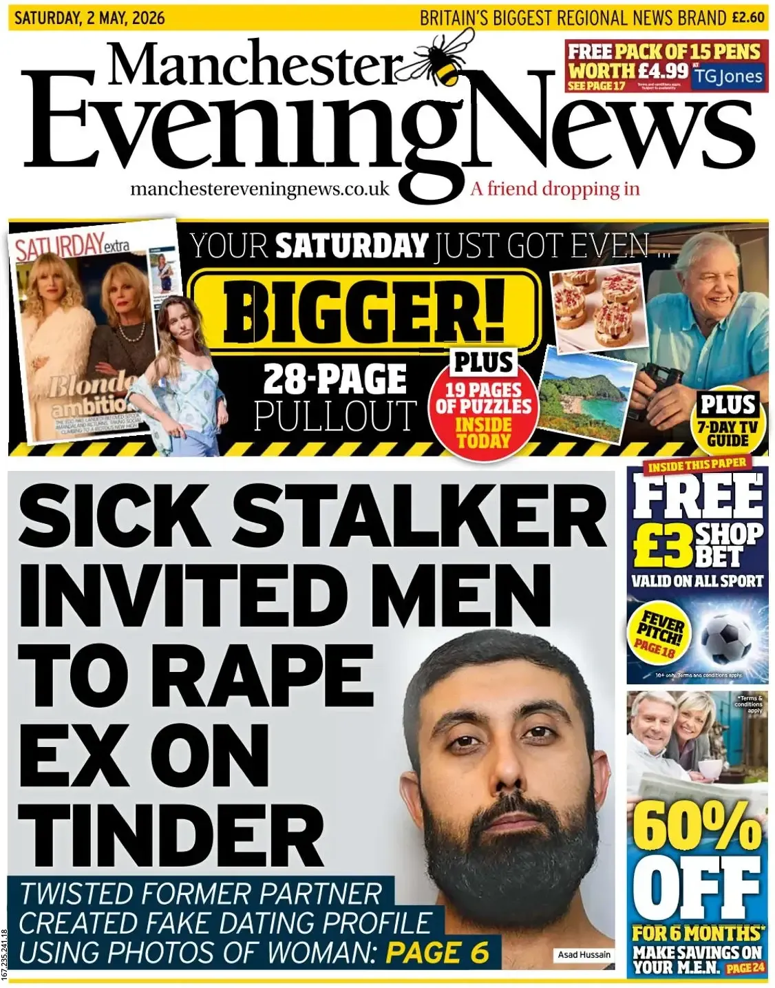 Front Page Manchester Evening News 02/05/2026