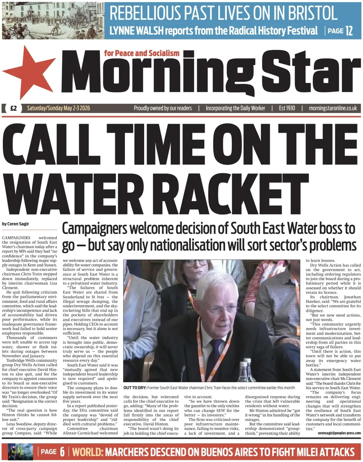 Front Page Morning Star 03/05/2026