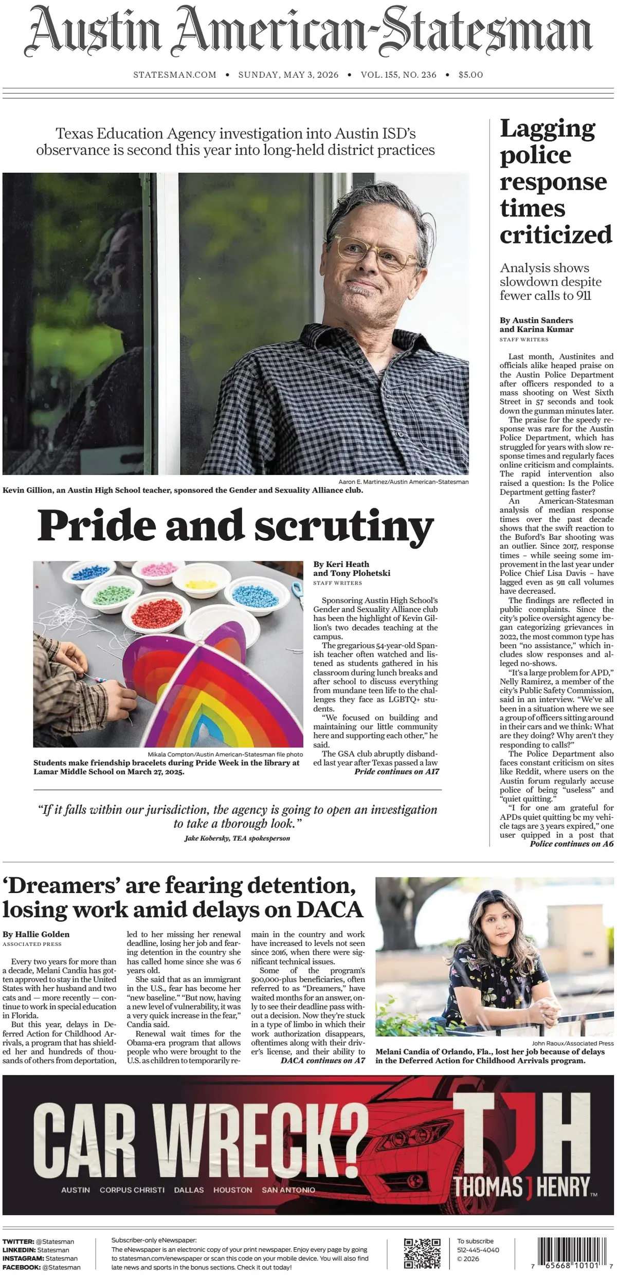 Cover Austin American-Statesman 03/05/2026