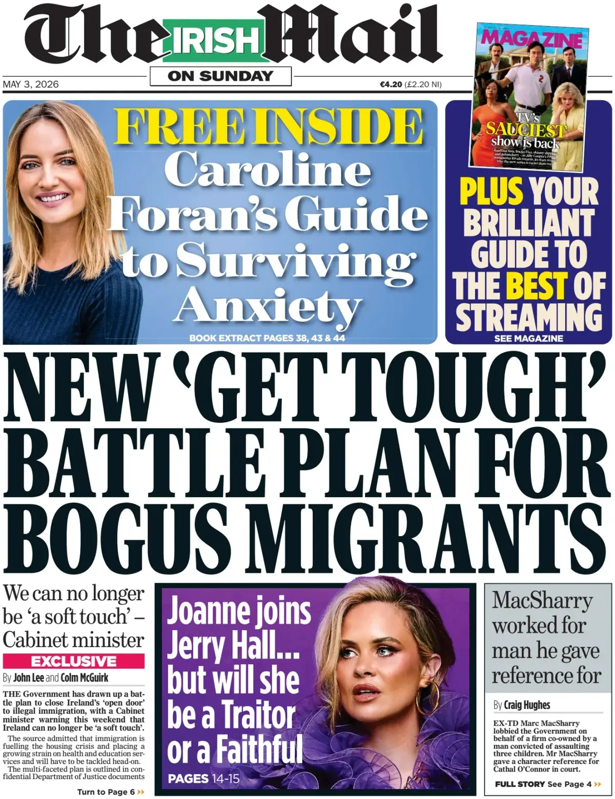 Front Page Irish Daily Mail 03/05/2026