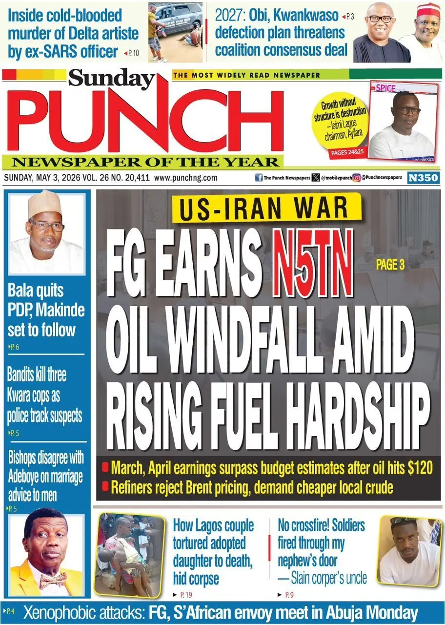 Front Page The Punch 03/05/2026