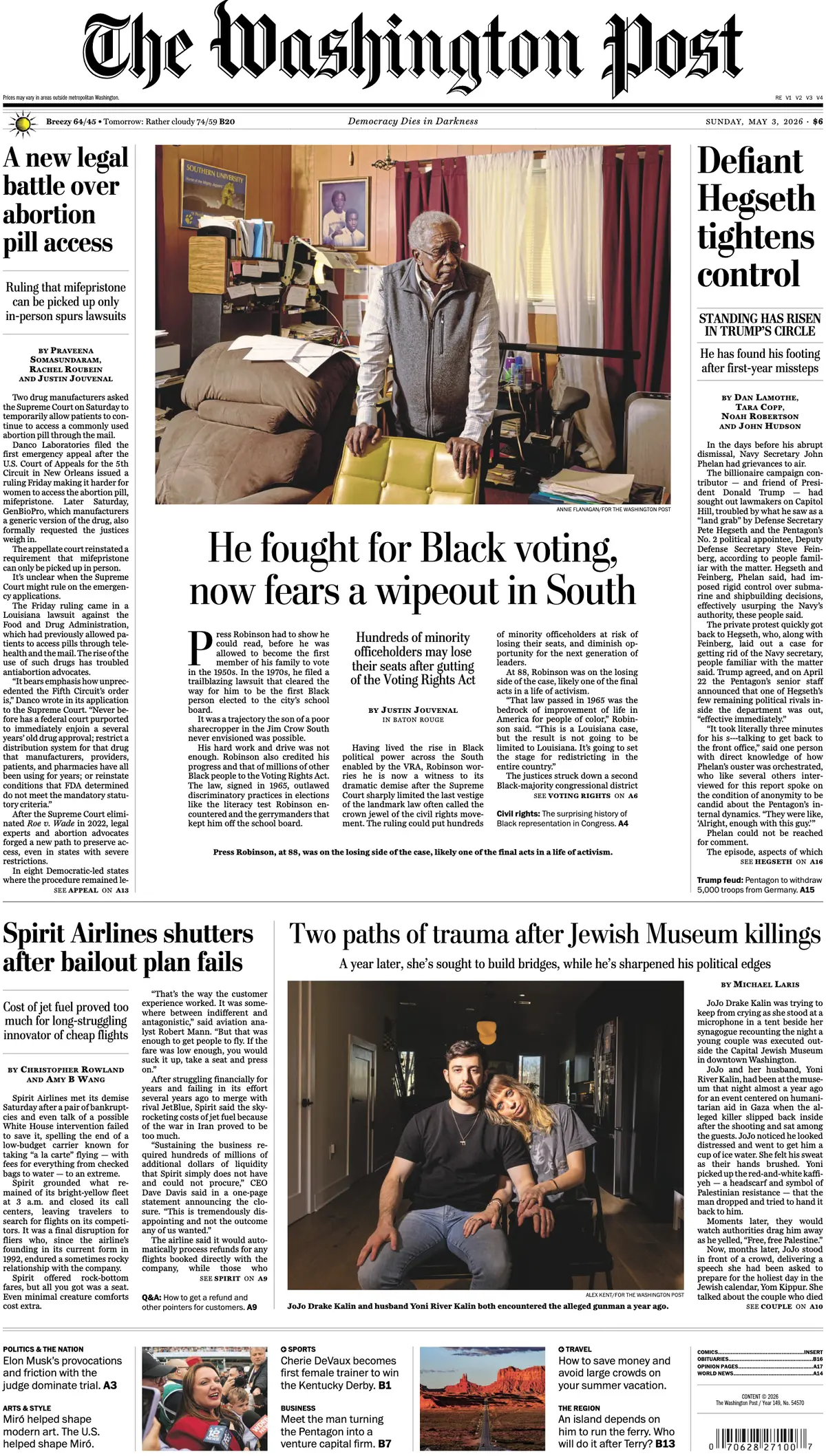 Cover The Washington Post 03/05/2026