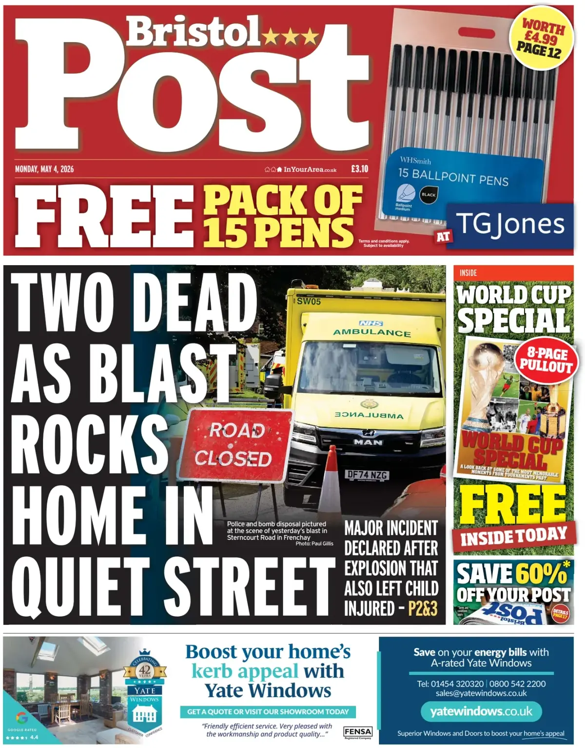 Front Page Bristol Post 04/05/2026