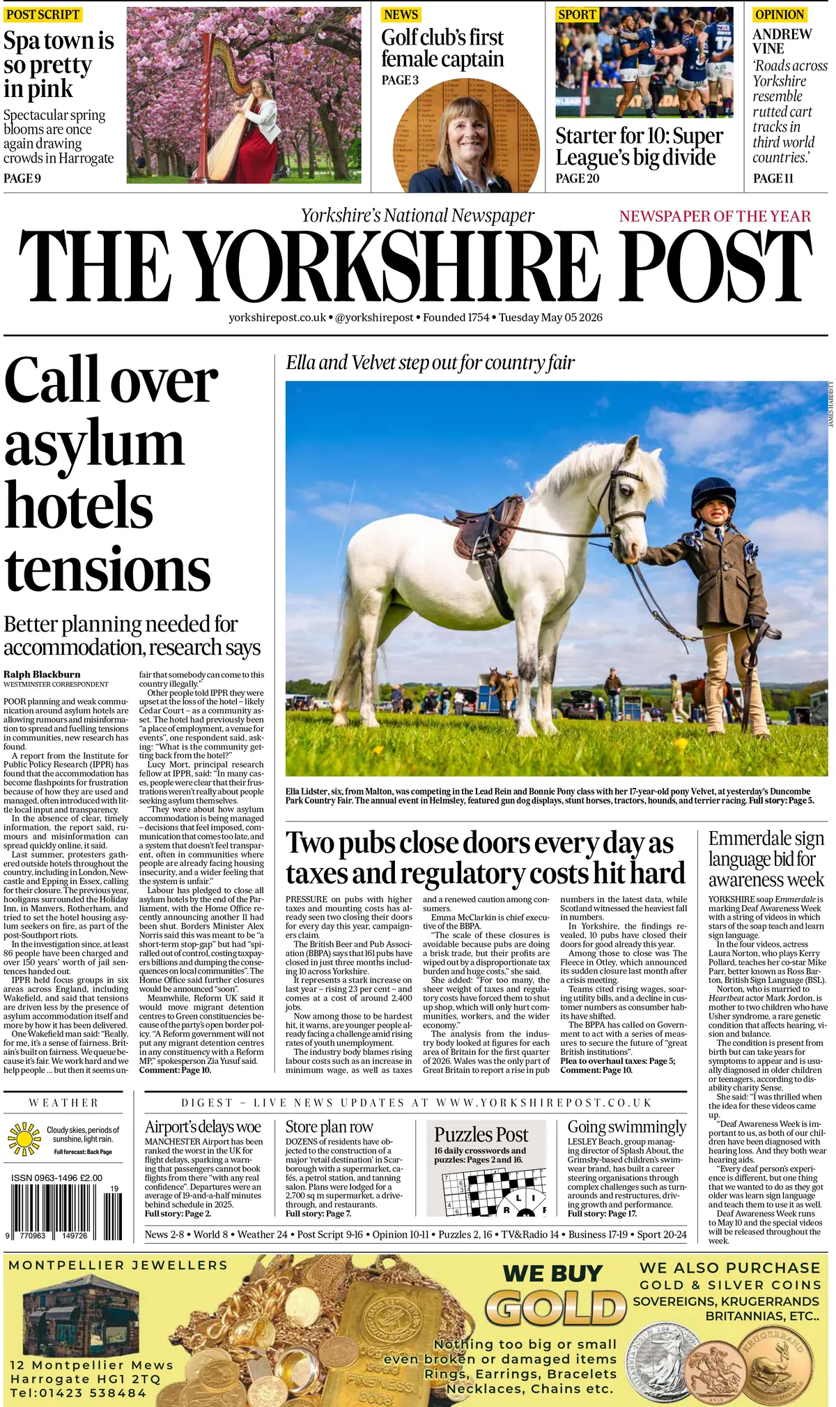 Front Page The Yorkshire Post 05/05/2026