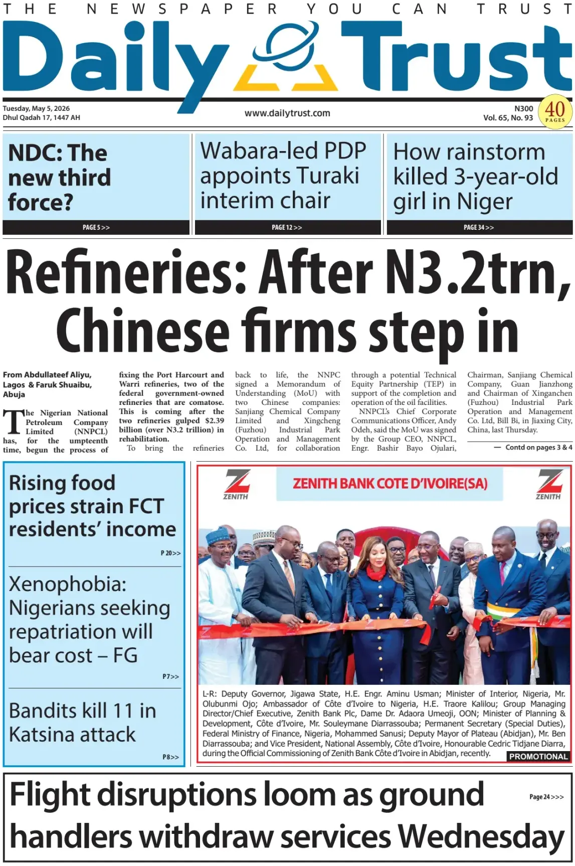 Front Page Daily Trust 05/05/2026