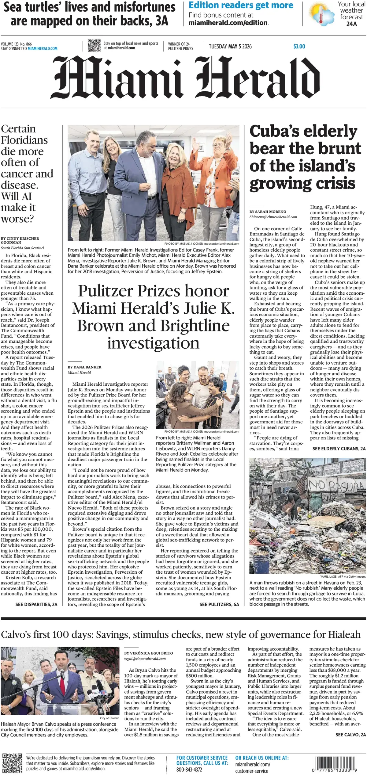 Cover Miami Herald 05/05/2026