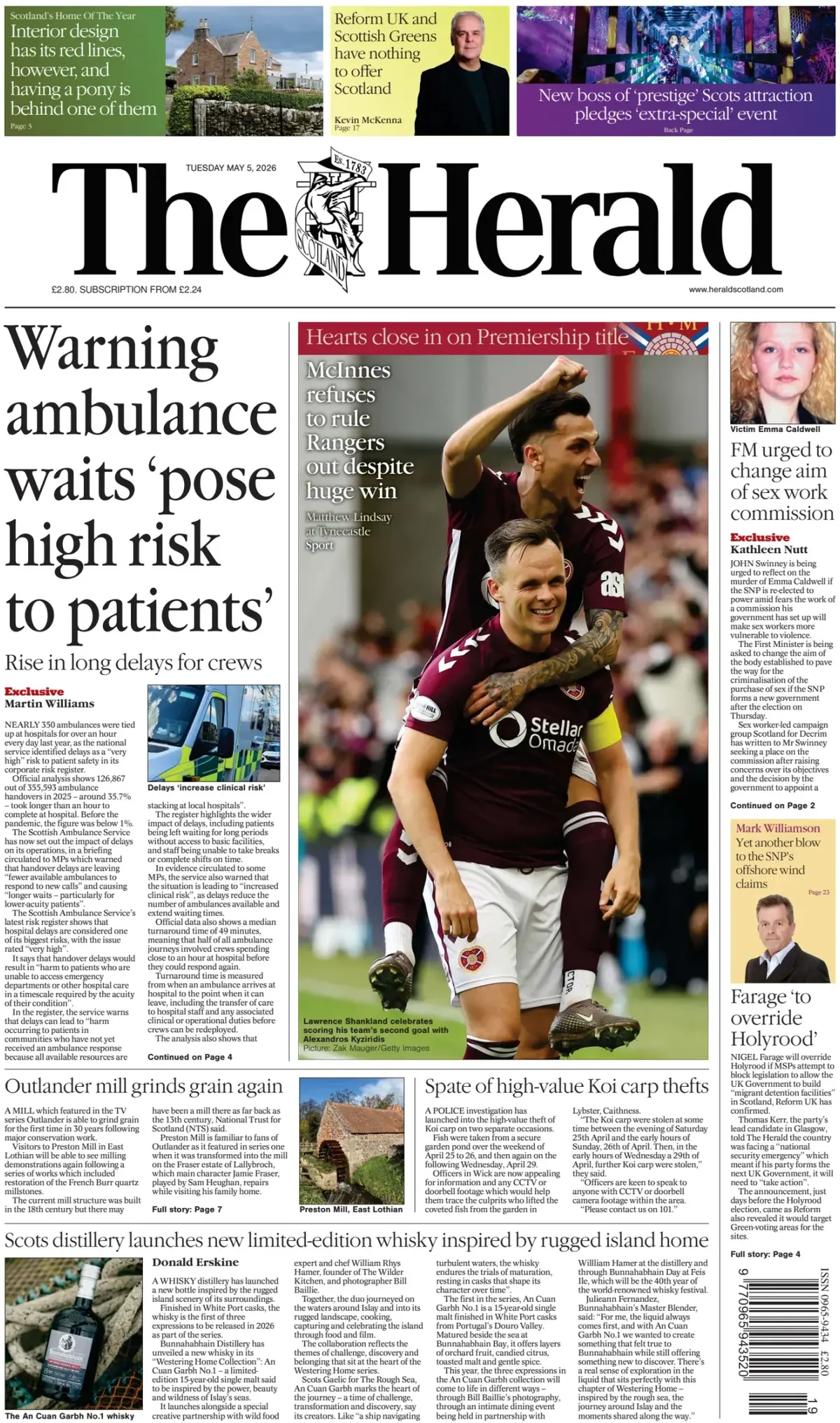 Front Page The Herald | Scotland 05/05/2026