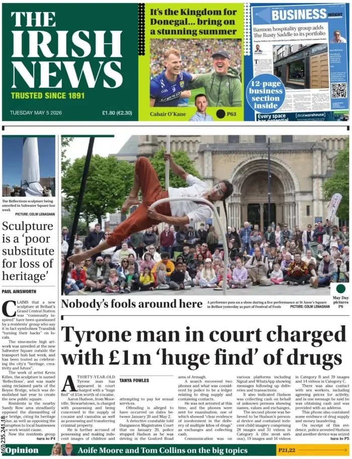 Front Page The Irish News 05/05/2026