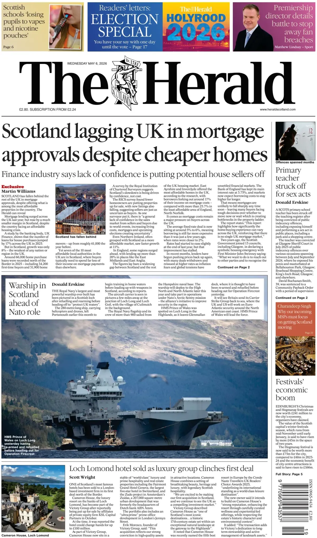 Front Page The Herald | Scotland 06/05/2026