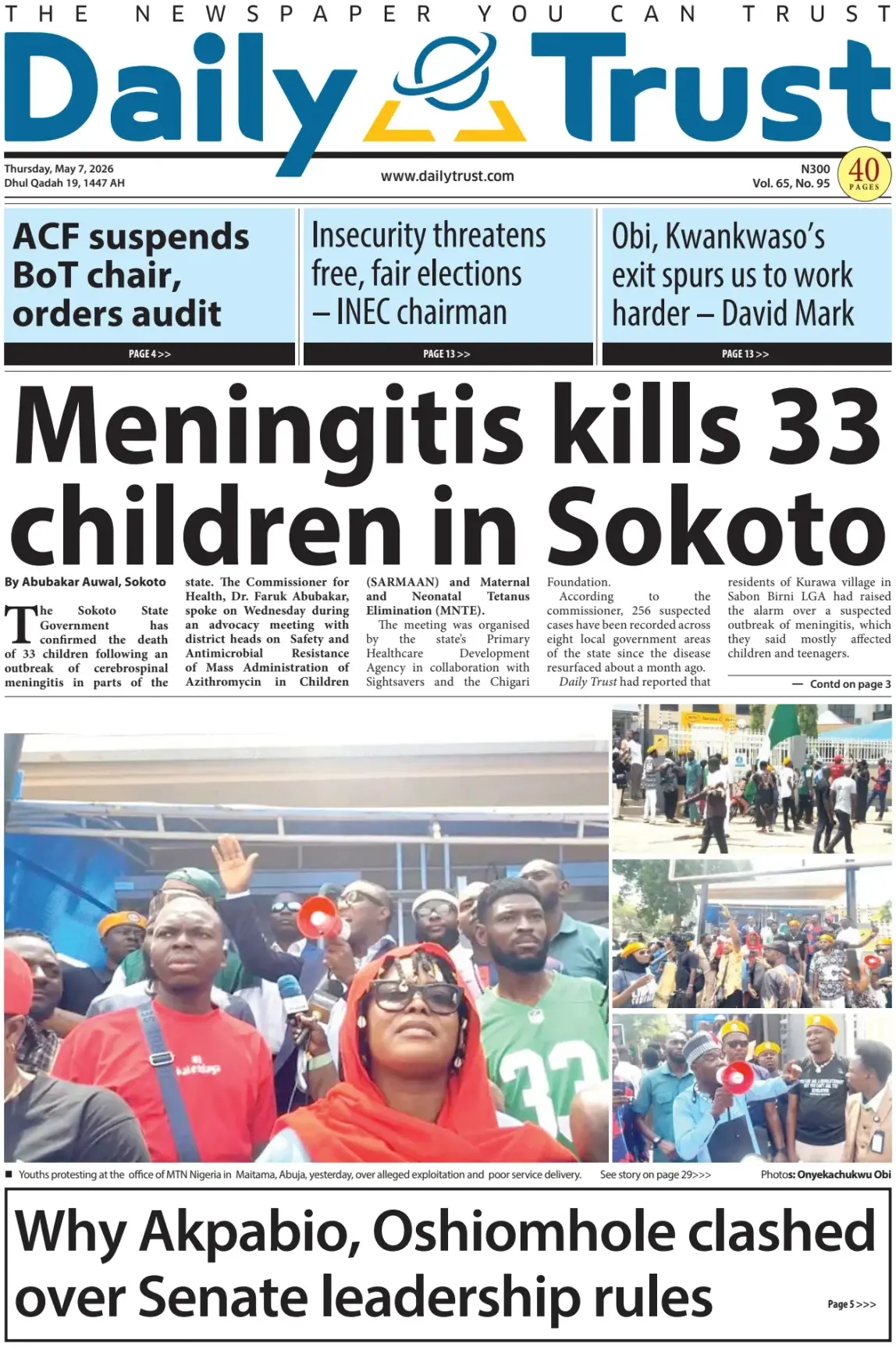 Front Page Daily Trust 07/05/2026