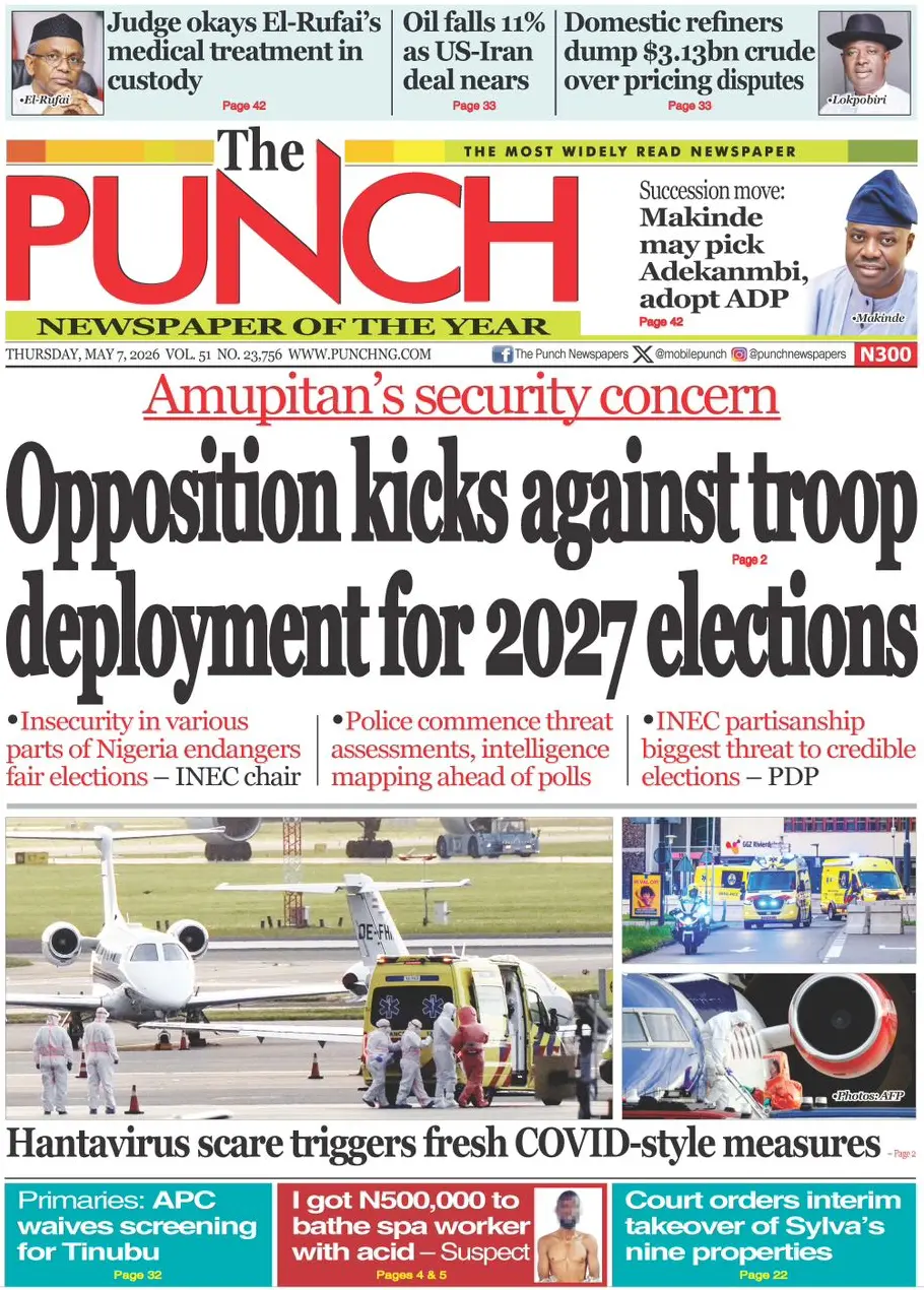 Front Page The Punch 07/05/2026
