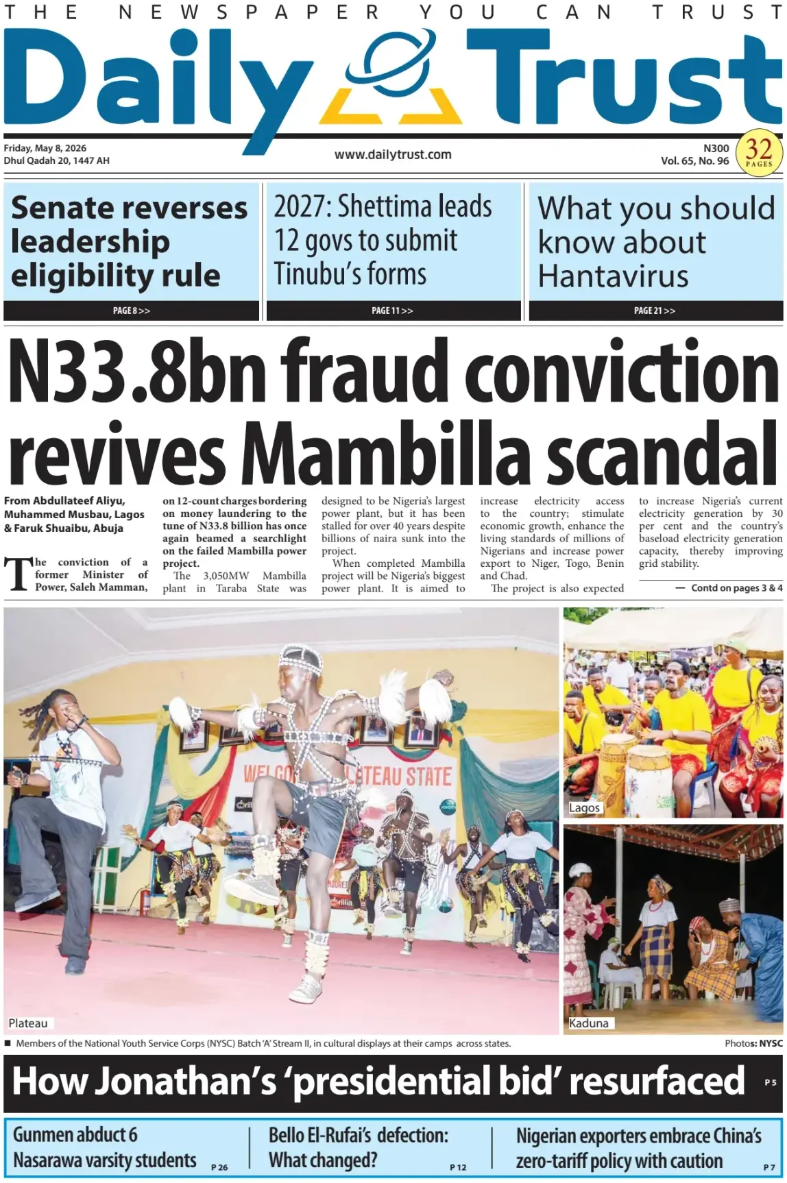 Front Page Daily Trust 08/05/2026