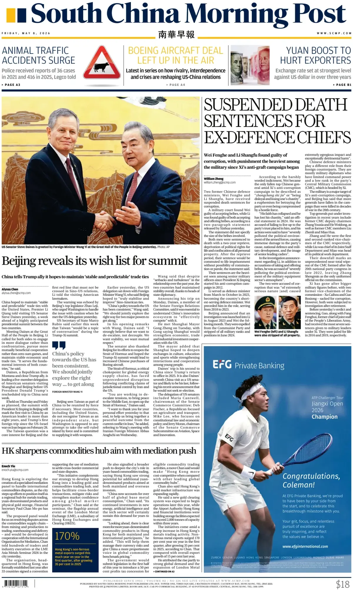 Front Page South China Morning Post 08/05/2026