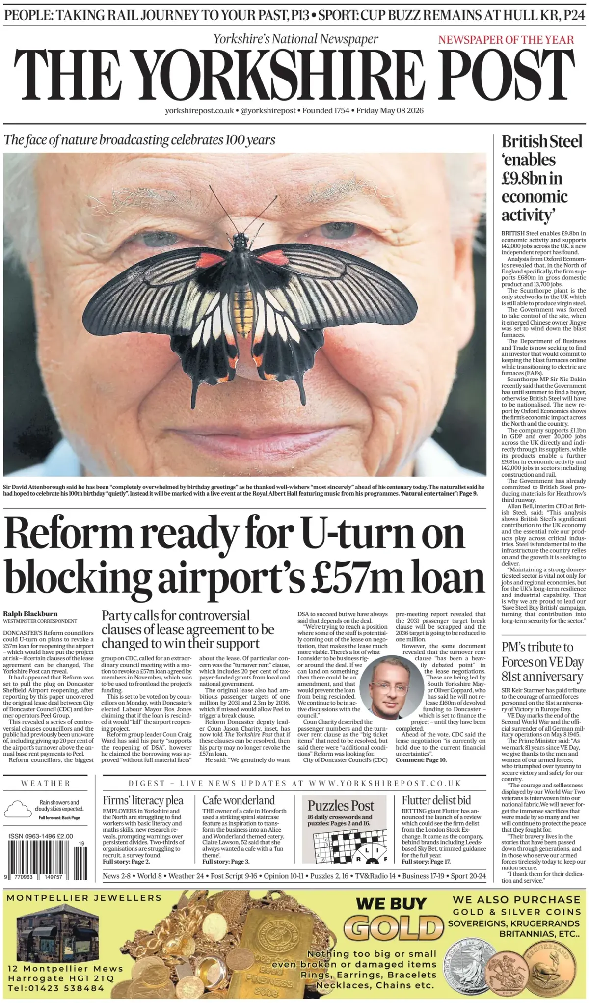 Front Page The Yorkshire Post 08/05/2026