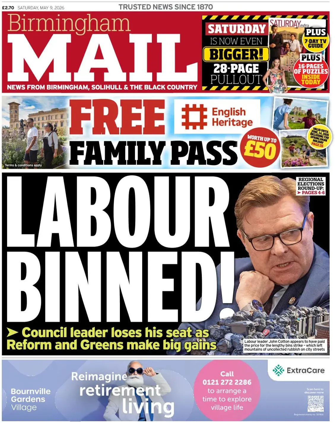 Front Page Birmingham Mail 09/05/2026