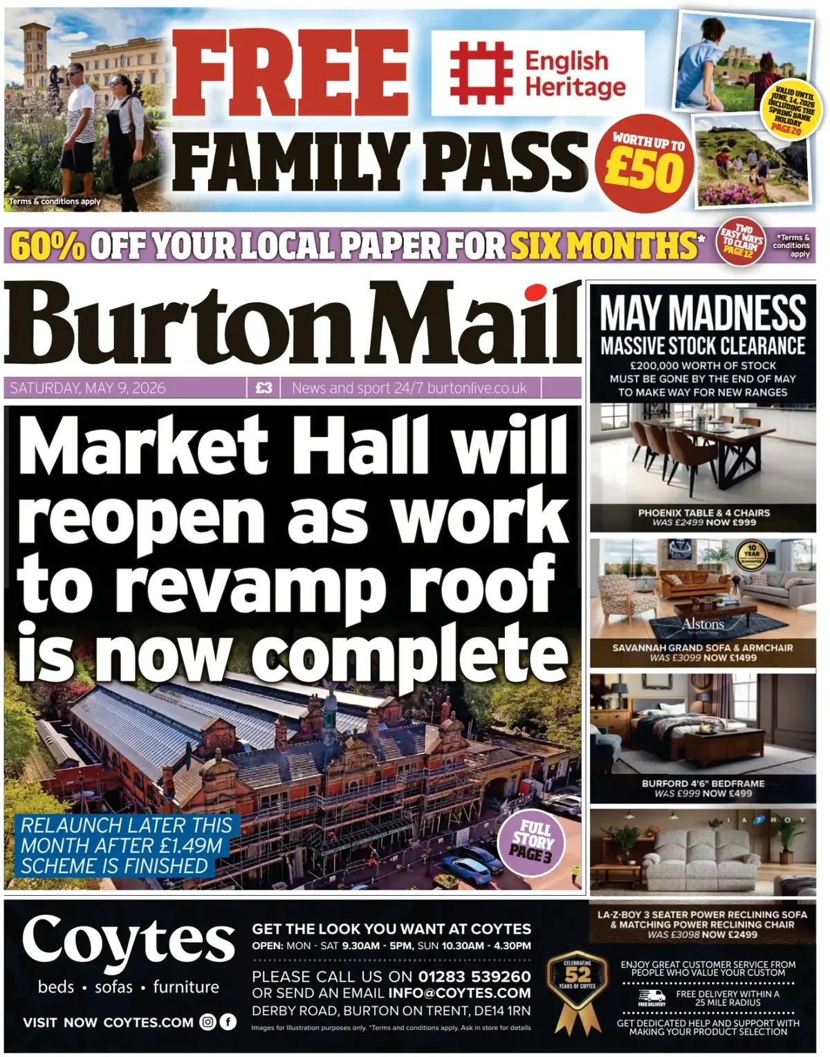 Front Page Burton Mail 09/05/2026