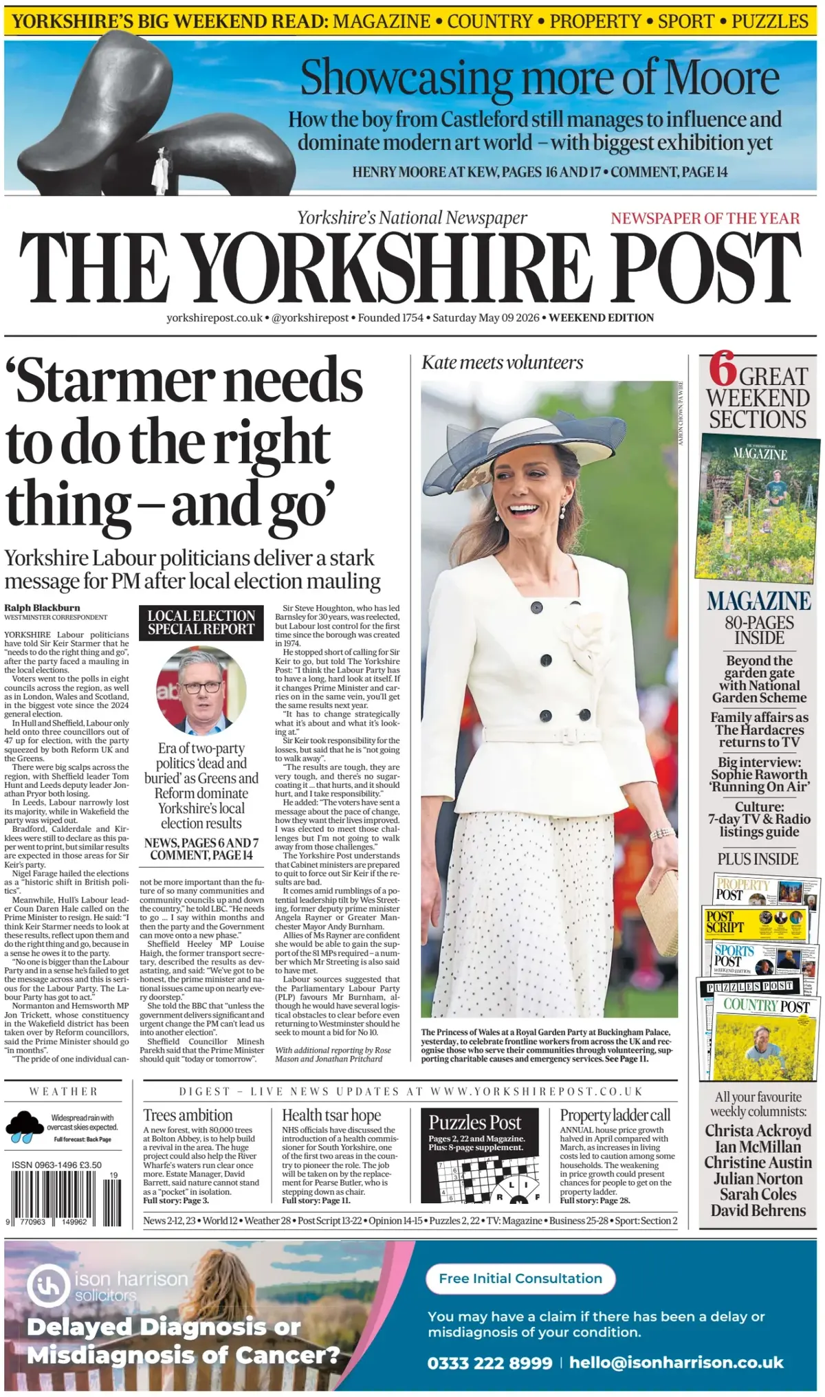 Front Page The Yorkshire Post 09/05/2026