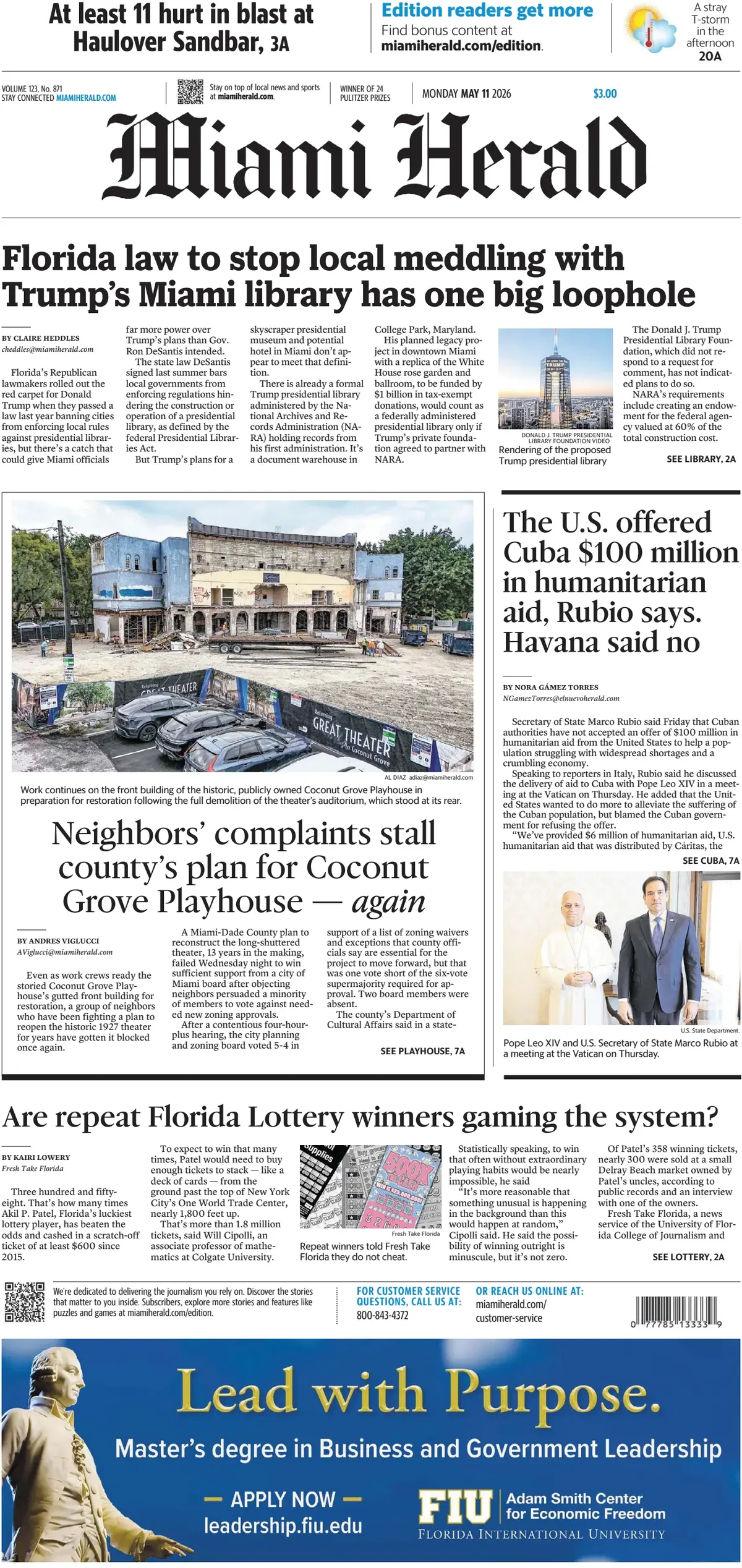 Cover Miami Herald 11/05/2026