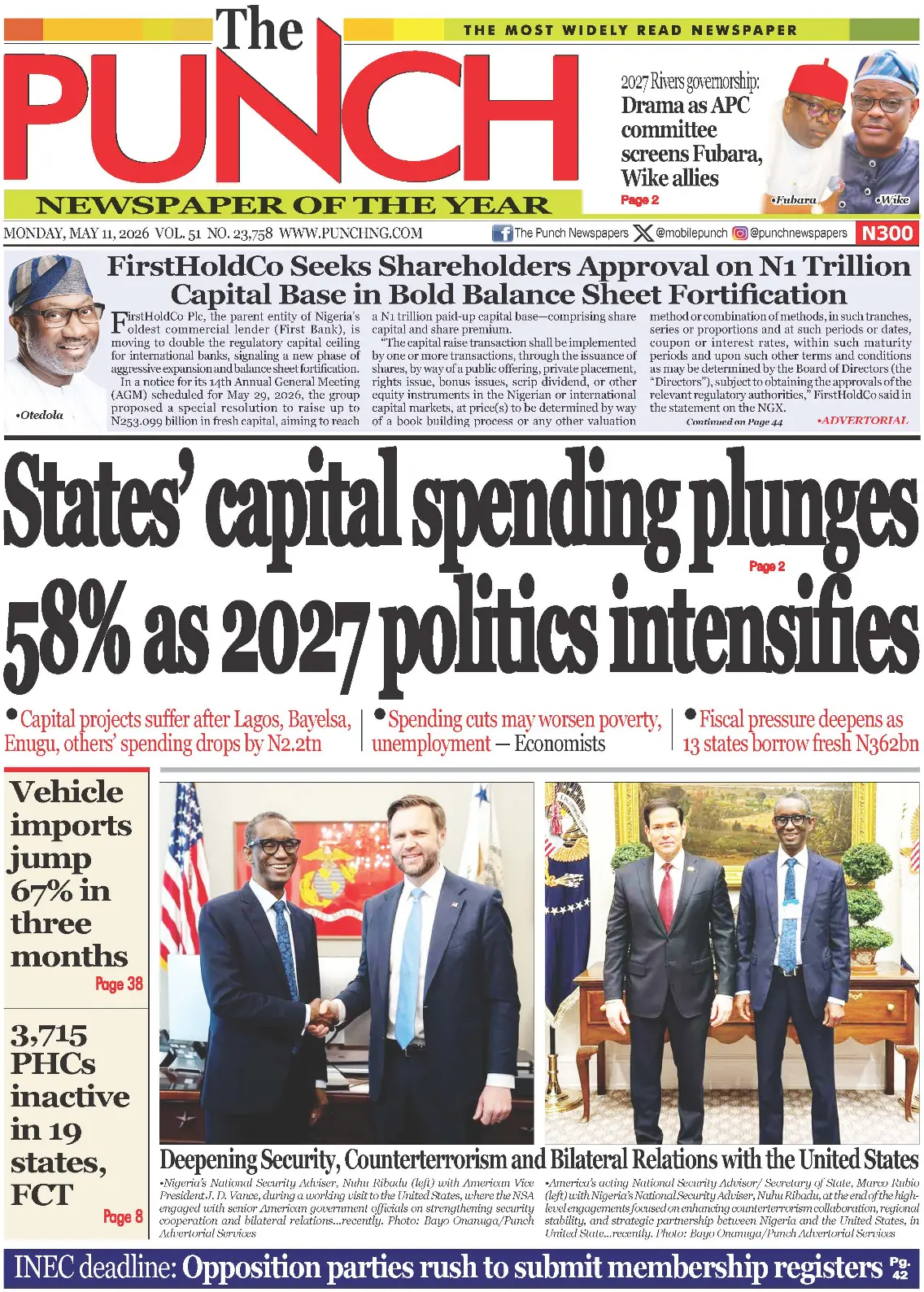 Front Page The Punch 11/05/2026