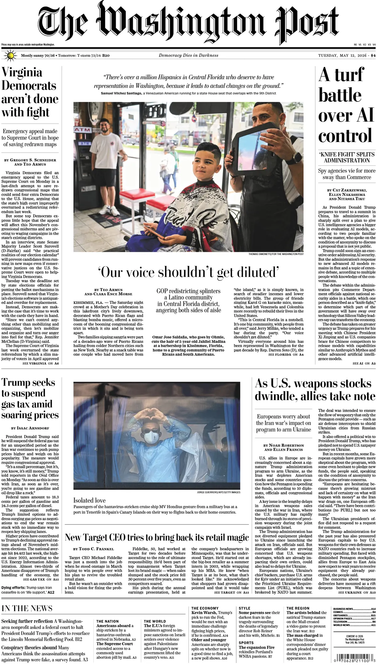 Cover The Washington Post 12/05/2026
