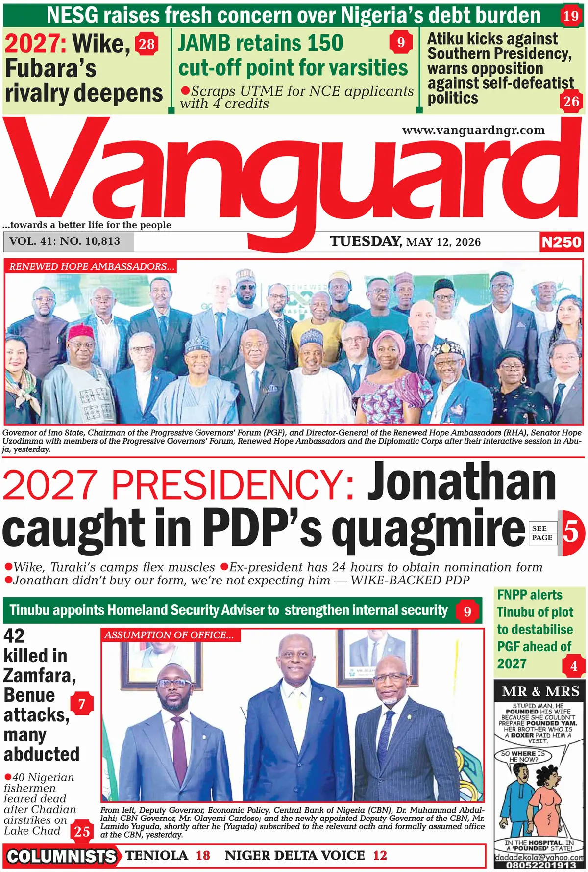 Front Page Vanguard 12/05/2026
